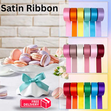 22 METRES DOUBLE SIDED SATIN RIBBON FULL ROLLS 6MM 10MM 25MM 50MM WIDTHS GIFTS