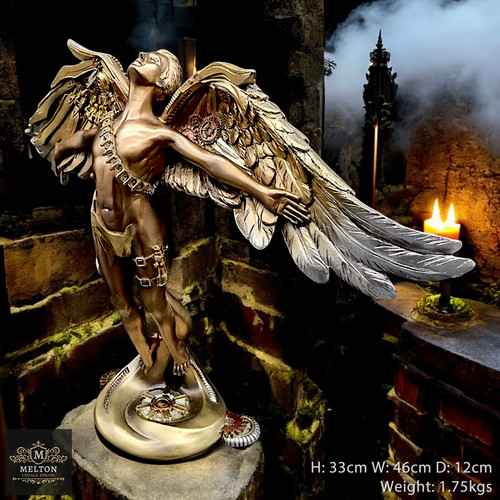 Steampunk golden resin - steampunk, angel
