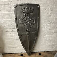 Plastic large aged metal Shield / mediaeval / gladiator / Viking / battle