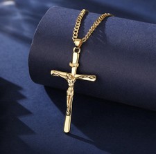 Large 9ct  Gold gf  Crucifix