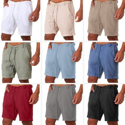 Mens shorts chino cotton linen - cotton,
