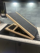 Wooden Dog Ramp Adjustable Folding Portable Non-Slip Pet Ramp for Bed Car Sofa