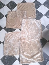 5 X Next Champagne Crushed Velvet Cushion Covers 50cm x 50cm 