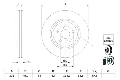 Brake disc front - brake, left