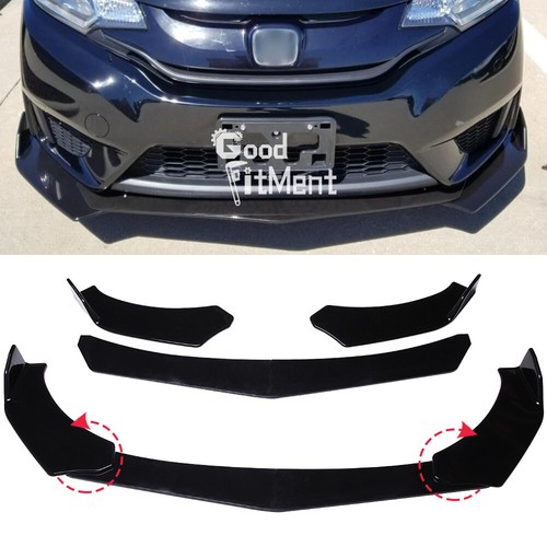 Glossy black front bumper - black,