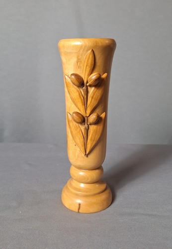 Vintage wooden vase - wooden,