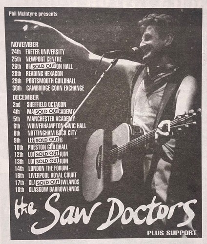 The saw doctors gig - saw, advert