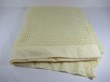 Vintage Retro Witney Honeycomb Courtelle Acrylic Nylon Pale Yellow Blanket