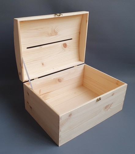 Large wooden box chest storage - box,