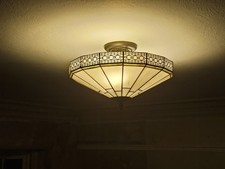 BELOFAY Mission Style Tiffany Ceiling Light Semi Flush Stained Glass Handmade