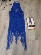 BNWT Ann Summers Montana Cobalt Blue Tassel Dress Size Large 16-18 