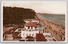 The Solarium and Sands Branksome Chine Dorset beach RPPC