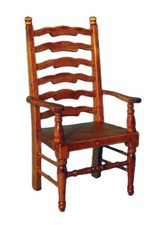 Streets Ahead Ladderback Carver Oak Chair, Dolls House Furniture, 1:12, New
