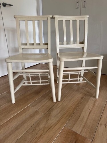 Pair wooden painted - of,