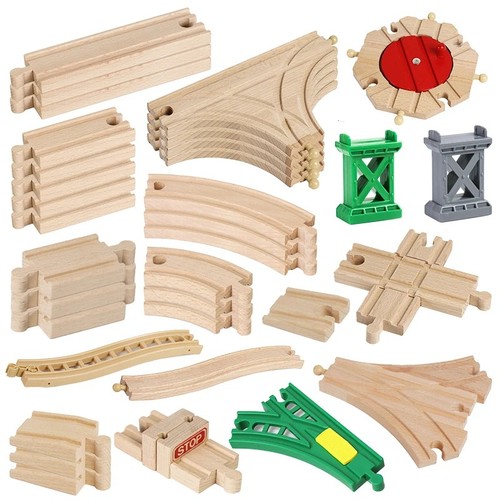 Wooden train track junction - wooden,
