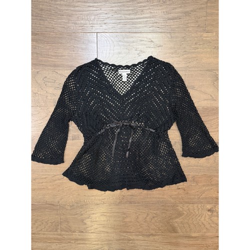 Parkhurst black crochet knit - parkhurst,