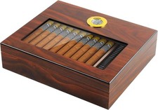 Dayear Desktop Cigar Humidor Box 15-20 Cigars Wood with Hygrometer Humidifier