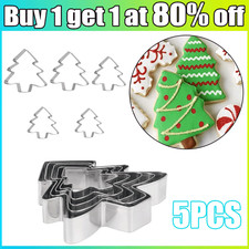5PCS Christmas Tree Stainless Steel Cookies Cutter Fondant Biscuit Pastry Mold