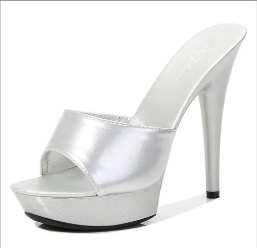Womens open toe mules - open, platform