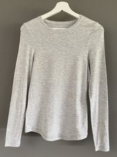 F&F Tesco Ladies Grey Light Warmth Soft Dri Fit Long Sleeve T-shirt Top Size S