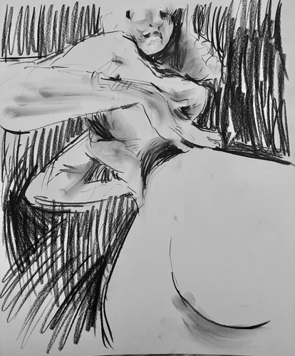 Charcoal portrait drawing - portrait,