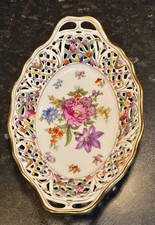 Oval Ceramic Reticulated Bowl