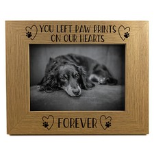 Dog Memorial Oak Photo Frame