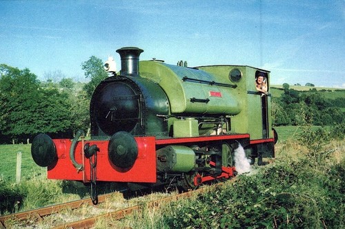 Postcard train plant - train,