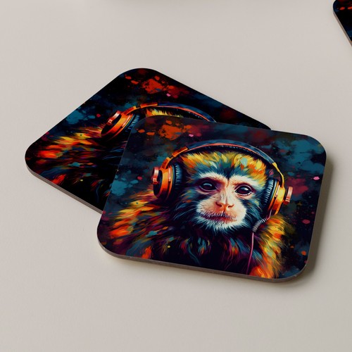 Marmoset coaster drinks tea - coaster,