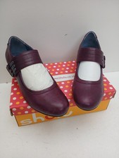 NEW Moshulu Leather Earl Grey Shoes In Purple Hook & Loop Close Size UK 7 (41)