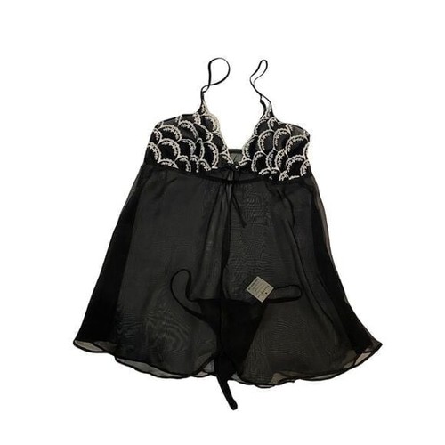 Black sheer embroidered bodice - black,