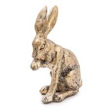 Resin Hare Licking Paw Figure