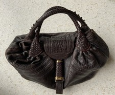 Fendi Spy Bag In Brown Leather with Gold and Silver Hardware with Dust Bag