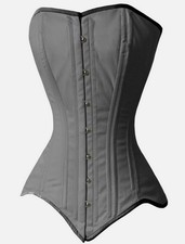 Double Steel Boned Waist Training Long Line Cotton Over Bust Corset