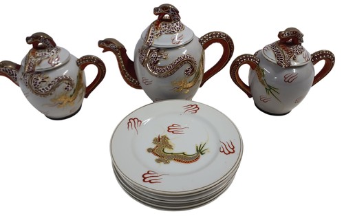 Dragon motif porcelain tea - motif,