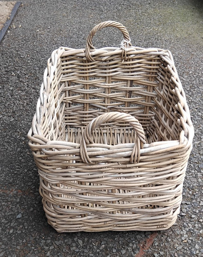 Rectangular wicker weave fire - wicker,