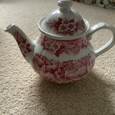 J Broardhurst Teapot With Lid The Constable Collection Pink And White