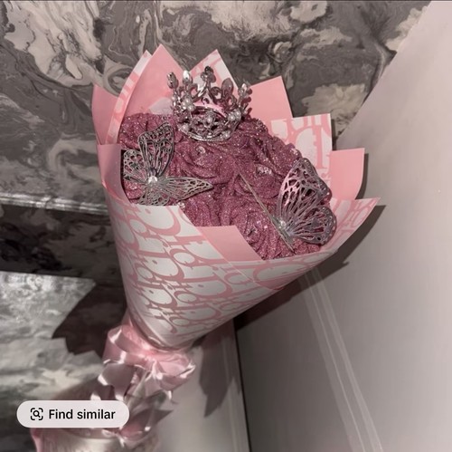 Rose pink crown bouquet - crown,