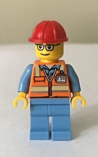 LEGO CITY MINI FIGURE TV TOWER TECHNICIAN - IN SET 60111 - HARD HAT  # EXCELLENT