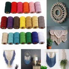 3MM 100M Cotton Macrame Cord Twisted String Hand Rustic Crafts Weaving Rope DIY
