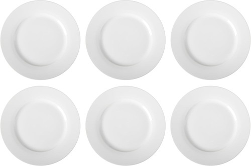 Dinner plate set piece white - plate, 6