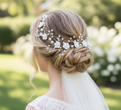 Flower hydrangea bridal hair - bridal,