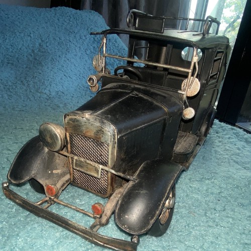 Vintage tinplate metal toy car - tinplate,