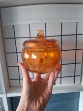 Glass pumpkin storage jar