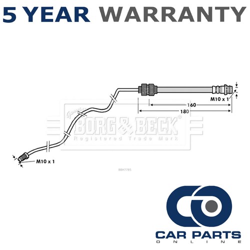 Brake hose rear - inner, cpo