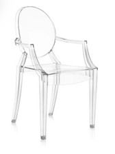 Pair Authentic Vintage Kartell Philip Starck Louis Ghost clear chairs