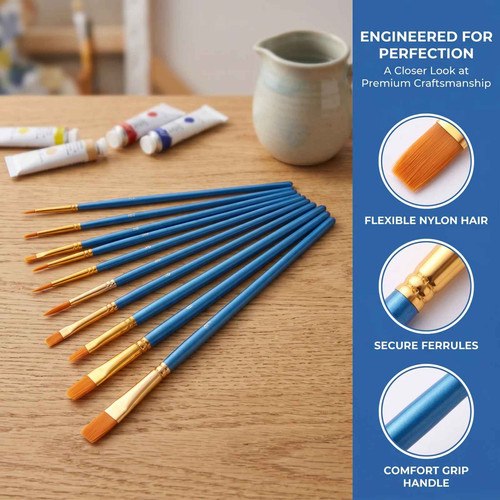 10x art paint brushes - 10x,
