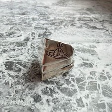 Vivienne Westwood Knuckle Duster Ring Silver Tone Orb Logo Punk Unisex