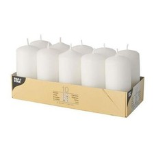 10X Pillar Candles Large Size Church White Candle Long Burning Hours 40X90MM