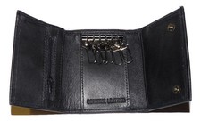 Black Leather Key Holder / Key Case Wallet Soft Nappa Leather 6 hooks 1182